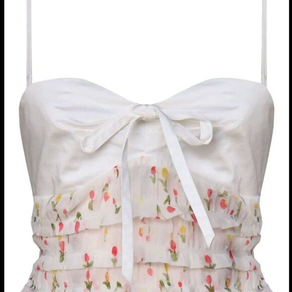 For Love And Lemons White Floral Elodie Top - Picture 1 of 4